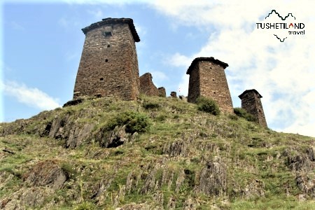 Tushetian style Towers in village Upper Omalo (Keselo Towers)